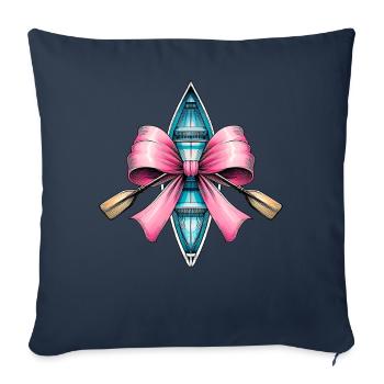Coquette Bow Aviron Rameur Paddle Rose - Housse de coussin décorative 45 x 45 cm - bleu marine - Devant