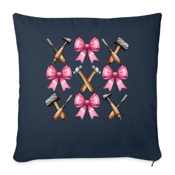 Coquette noeud sculpteur Sculpteur maman ruban - Housse de coussin décorative 45 x 45 cm - bleu marine - Devant