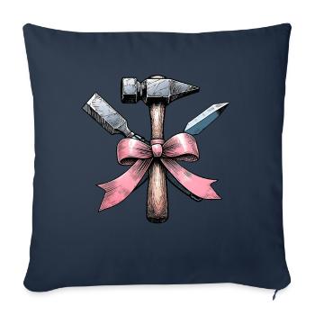 Coquette noeud sculpteur sculpteur maman ruban rose - Housse de coussin décorative 45 x 45 cm - bleu marine - Devant