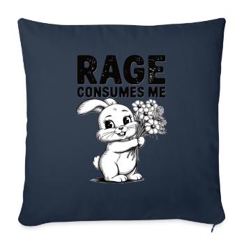 La rage me consume lapin - Housse de coussin décorative 45 x 45 cm - bleu marine - Devant