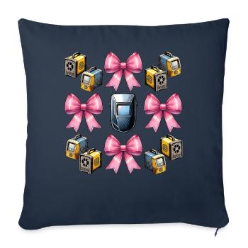 Coquette Bow Welding Welder Weld Pink - Sofa pillowcase 17,3'' x 17,3'' (45 x 45 cm) - navy - Front