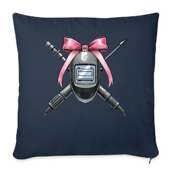 Coquette Bow Welding Welder Weld Pink - Sofa pillowcase 17,3'' x 17,3'' (45 x 45 cm) - navy - Front