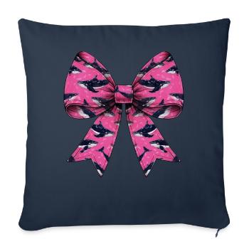 Coquette Schleife Wal Ozean Tiermuster Rosa - Sofakissenbezug 45 x 45 cm - Navy - Vorne
