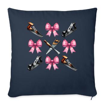 Coquette Arc Menuisier - Housse de coussin décorative 45 x 45 cm - bleu marine - Devant