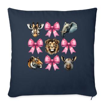 Coquettish Bow Zookeeping Zookeeper Pink Ribbon - Sofa pillowcase 17,3'' x 17,3'' (45 x 45 cm) - navy - Front