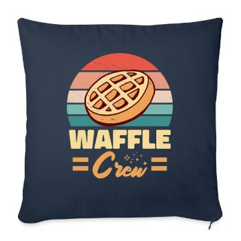 Waffle Crew Petit-déjeuner Crêpes Fans de pâtisserie - Housse de coussin décorative 45 x 45 cm - bleu marine - Devant