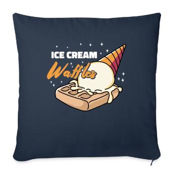 Eiscreme Waffeln Sirup Frühstückswaffeln - Sofakissenbezug 45 x 45 cm - Navy - Vorne