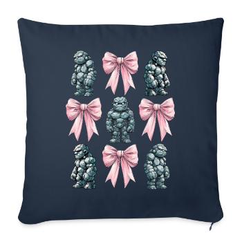 Coquettish Bow Golem Jewish Folklore Jew Mom - Sofa pillowcase 17,3'' x 17,3'' (45 x 45 cm) - navy - Front