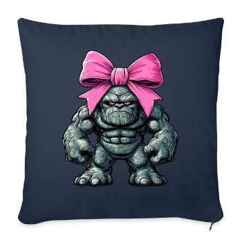 Coquettish Bow Golem Jewish Folklore Jew Mom - Sofa pillowcase 17,3'' x 17,3'' (45 x 45 cm) - navy - Front
