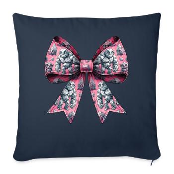 Coquette Bow Golem Pattern Jewish Folklore Jew - Sofa pillowcase 17,3'' x 17,3'' (45 x 45 cm) - navy - Front