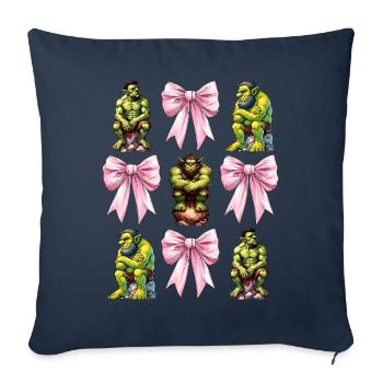 Arc Coquet Ogre Monstre Halloween Maman - Housse de coussin décorative 45 x 45 cm - bleu marine - Devant