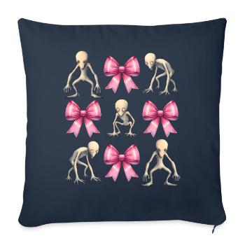 Coquette Bow Dover Demon Cryptid Cryptozoology - Sofa pillowcase 17,3'' x 17,3'' (45 x 45 cm) - navy - Front