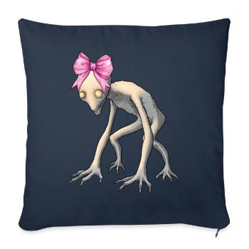 Coquette Bow Dover Demon Cryptid Cryptozoology - Sofa pillowcase 17,3'' x 17,3'' (45 x 45 cm) - navy - Front