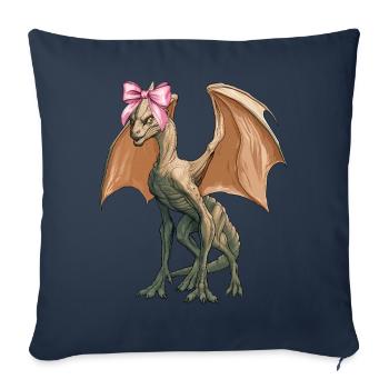 Arc Coquettique Van Mètre Visiteur Cryptide - Housse de coussin décorative 45 x 45 cm - bleu marine - Devant