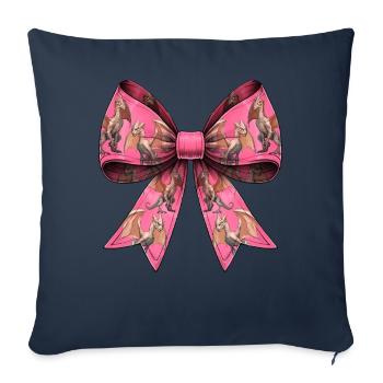 Arc Coquettique Van Mètre Visiteur Cryptide - Housse de coussin décorative 45 x 45 cm - bleu marine - Devant
