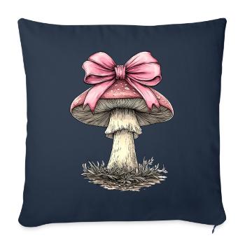Coquette Arc Champignon Chasse Cottagecore Mycologie - Housse de coussin décorative 45 x 45 cm - bleu marine - Devant