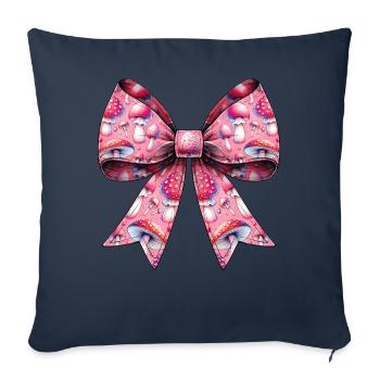 Coquette Arc Champignon Chasse Cottagecore Mycologie - Housse de coussin décorative 45 x 45 cm - bleu marine - Devant