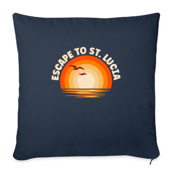 Ich fliehe nach St. Lucia - Sofakissenbezug 45 x 45 cm - Navy - Vorne
