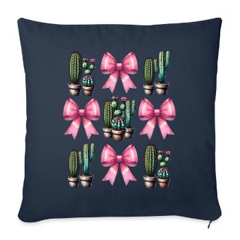 Coquette Arc Cactus Succulente Plante Maman - Housse de coussin décorative 45 x 45 cm - bleu marine - Devant