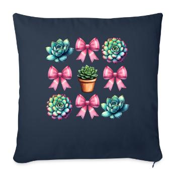 Coquette Bow Sukkulente Kaktus Pflanze Mom - Sofakissenbezug 45 x 45 cm - Navy - Vorne