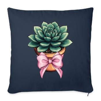 Coquette Bow Sukkulente Kaktus Pflanze Mom - Sofakissenbezug 45 x 45 cm - Navy - Vorne