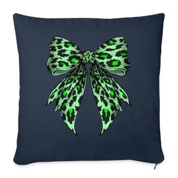 Coquette Schleife Gepard Tiermuster Lime Green - Sofakissenbezug 45 x 45 cm - Navy - Vorne
