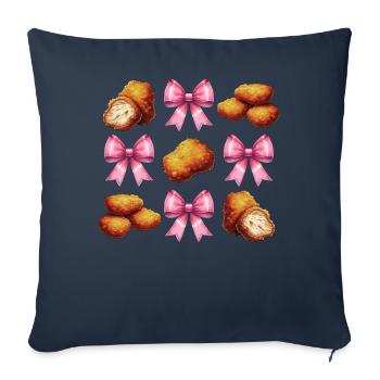 Coquette Bow Poulet Nugget Nugget Nug Girl Maman - Housse de coussin décorative 45 x 45 cm - bleu marine - Devant