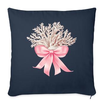 Coquette Bow Coral Reef Sea Ocean Girl - Sofa pillowcase 17,3'' x 17,3'' (45 x 45 cm) - navy - Front