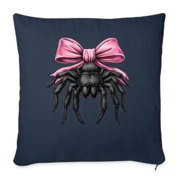 Coquette Arc Tarentule Spider Fille Maman Rose - Housse de coussin décorative 45 x 45 cm - bleu marine - Devant