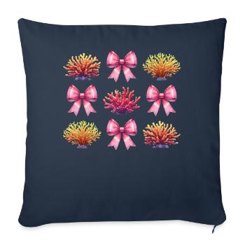 Coquette Bow Coral Reef Sea Ocean Girl - Sofa pillowcase 17,3'' x 17,3'' (45 x 45 cm) - navy - Front