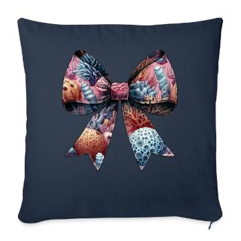 Coquette Bow Coral Reef Sea Ocean Pattern - Sofa pillowcase 17,3'' x 17,3'' (45 x 45 cm) - navy - Front