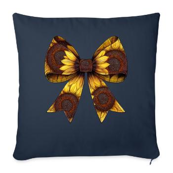 Coquette Schleife Sonnenblume Muster Pflanze Mama - Sofakissenbezug 45 x 45 cm - Navy - Vorne