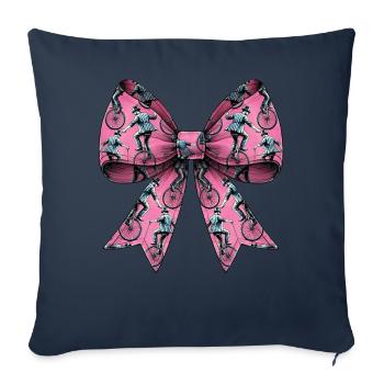 Coquette Bow Monocycle Monocycle Fille - Housse de coussin décorative 45 x 45 cm - bleu marine - Devant