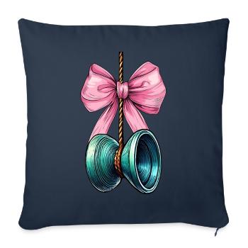 Coquette Bow Yoyo Spielzeug Mädchen Mütter Tag - Sofakissenbezug 45 x 45 cm - Navy - Vorne