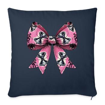 Coquette Bow Yoyo Jouet Motif Fille Fête des Mères - Housse de coussin décorative 45 x 45 cm - bleu marine - Devant