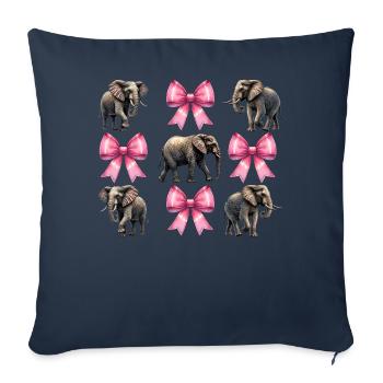 Coquette Bogen Elefant Mädchen Mama Muttertag rosa - Sofakissenbezug 45 x 45 cm - Navy - Vorne