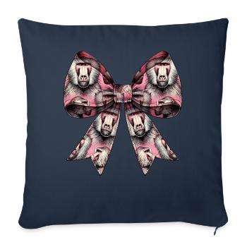 Coquettish Bow Baboon Monkey Pattern Girl - Sofa pillowcase 17,3'' x 17,3'' (45 x 45 cm) - navy - Front