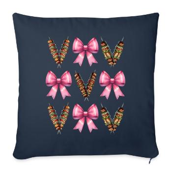 Arc coquet Kebab Doner Kebab Kebap Fille - Housse de coussin décorative 45 x 45 cm - bleu marine - Devant