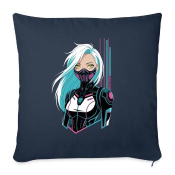Cyberpunk Girl - Sofakissenbezug 45 x 45 cm - Navy - Vorne