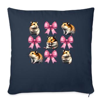 Coquette Bow Hamster Cute Hammy Mom Mothers - Sofa pillowcase 17,3'' x 17,3'' (45 x 45 cm) - navy - Front