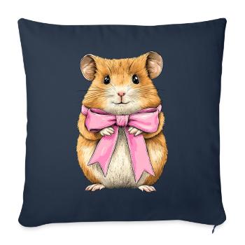 Coquette Bow Hamster Cute Hammy Mom Mothers - Sofa pillowcase 17,3'' x 17,3'' (45 x 45 cm) - navy - Front