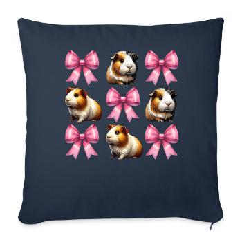 Coquette Arc Cochon d’Inde Mignon Animal de compagnie Maman Mères - Housse de coussin décorative 45 x 45 cm - bleu marine - Devant