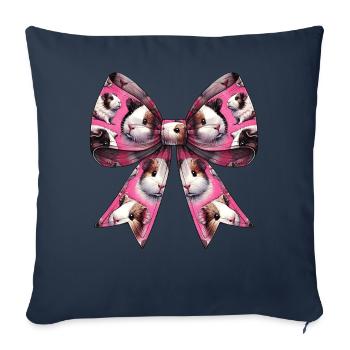 Coquette Bow Guinea Pig Pattern Cute Pet Mom Girl - Sofakissenbezug 45 x 45 cm - Navy - Vorne