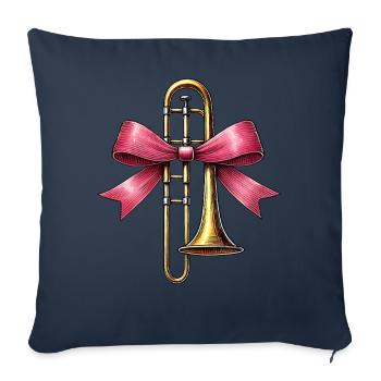 Kokette Bogen Posaunenmädchen Posaunist Mama - Sofakissenbezug 45 x 45 cm - Navy - Vorne