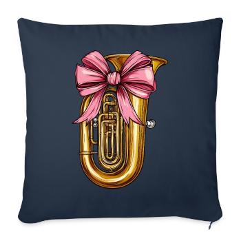 Coquette Bow Tuba Girl Tubist Mom Mothers Day - Sofakissenbezug 45 x 45 cm - Navy - Vorne