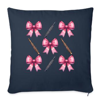 Coquette Bogen Klarinette Mädchen Klarinettist Mom - Sofakissenbezug 45 x 45 cm - Navy - Vorne