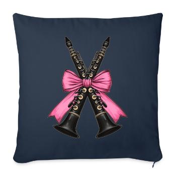 Coquette Bogen Klarinette Mädchen Klarinettist Mom - Sofakissenbezug 45 x 45 cm - Navy - Vorne