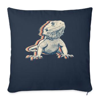 Bartagame Eidechse Retro Line Art - Sofakissenbezug 45 x 45 cm - Navy - Vorne
