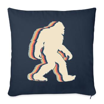 Bigfoot Sasquatch Yeti Retro Line Art - Sofa pillowcase 17,3'' x 17,3'' (45 x 45 cm) - navy - Front