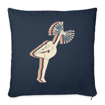 Relais Rotatif Whirler Rétro Line Art - Housse de coussin décorative 45 x 45 cm - bleu marine - Devant